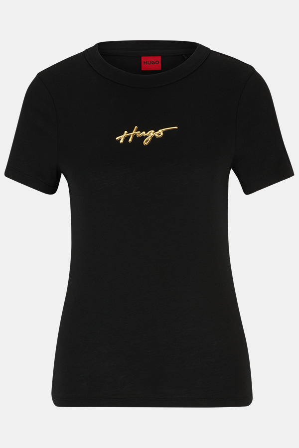 ΜΠΛΟΥΖΑ T-SHIRT HUGO - 001 ΜΑΥΡΟ